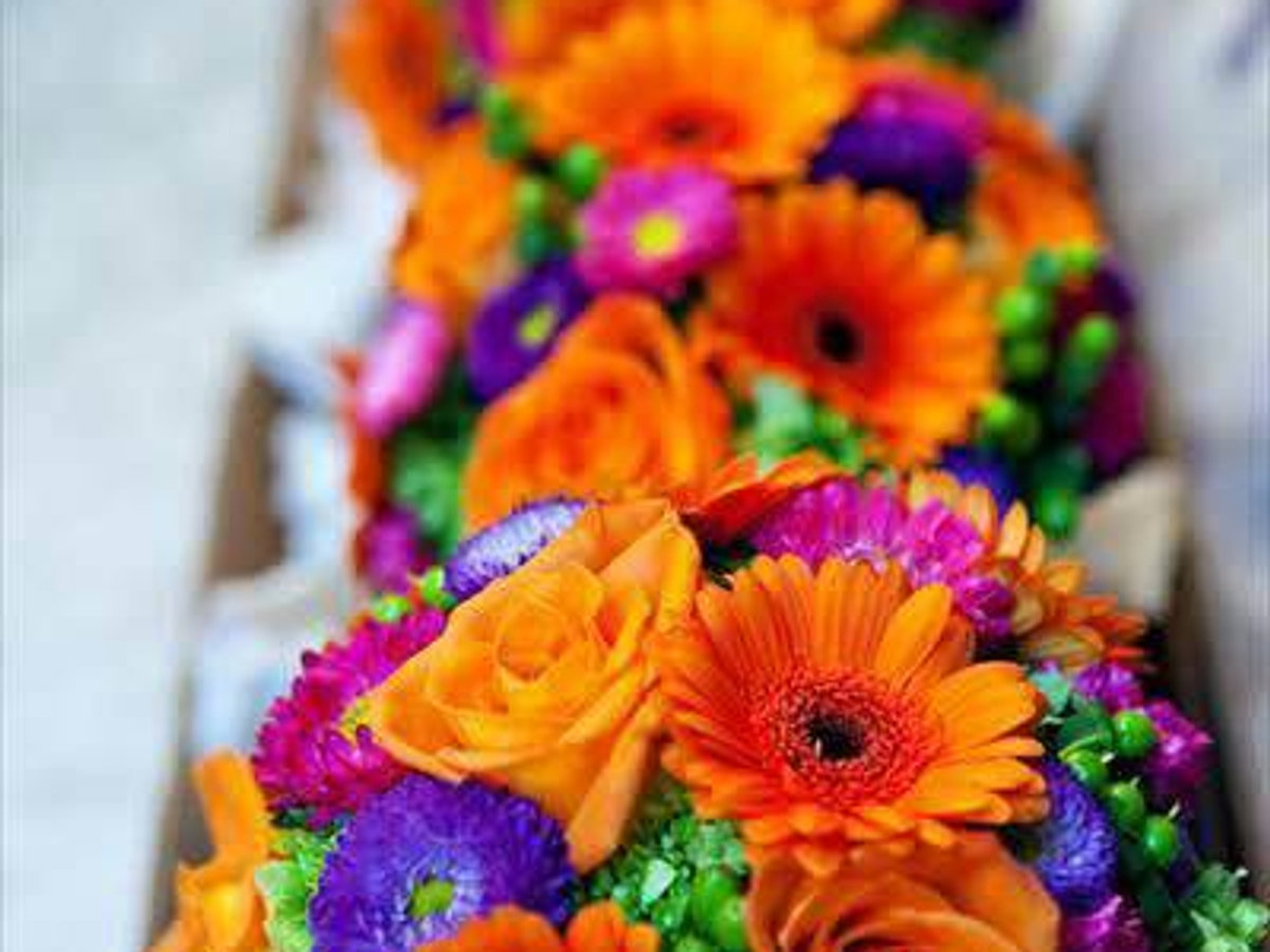 Floral centerpiece close-up